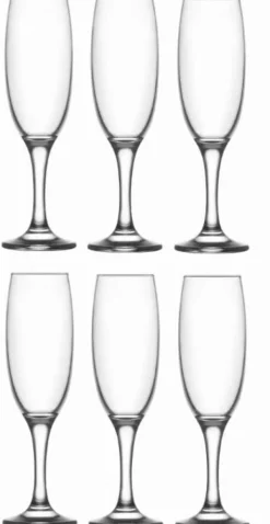 Glas>Sæt med 6 Empire LAV 220 ml champagneglas