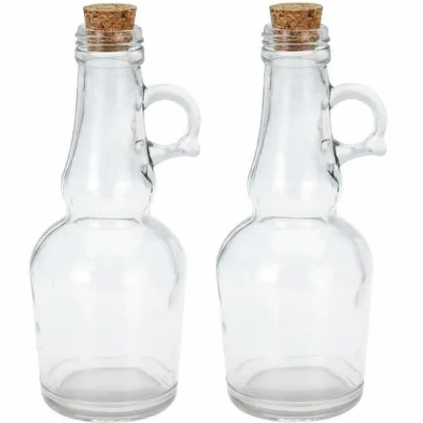 Sæt med 2 GLAS FLASKER til olie og eddike med kork 2x250 ml Best