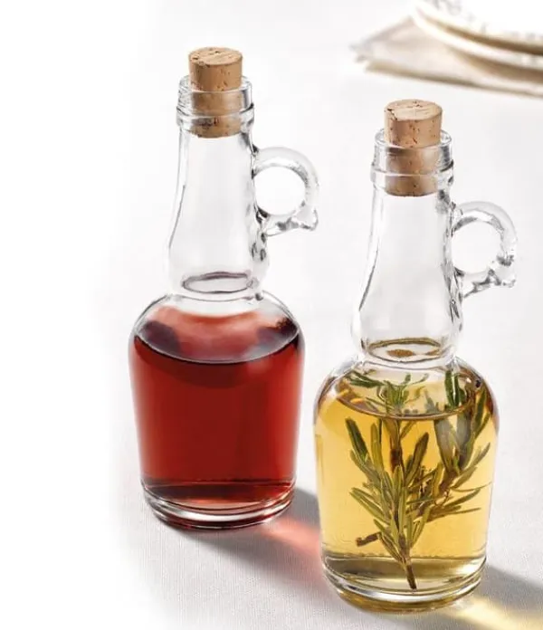 Sæt med 2 GLAS FLASKER til olie og eddike med kork 2x250 ml Best