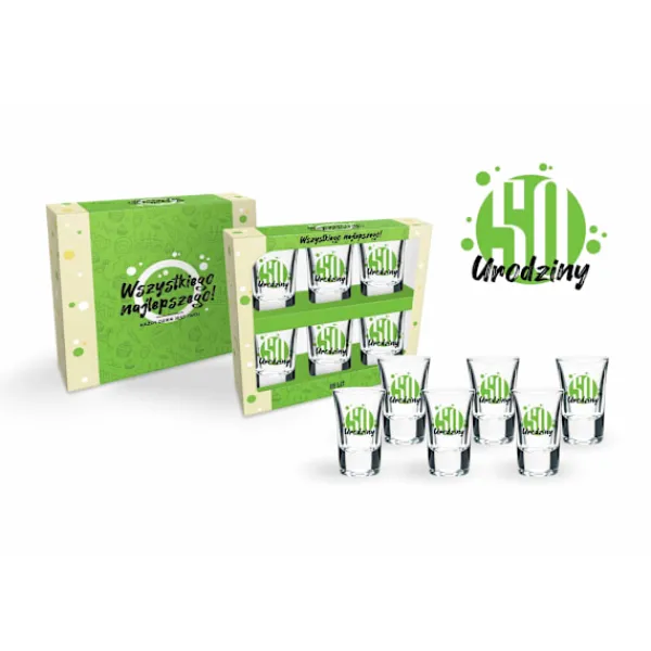 Sæt med 6 glas 35ml Grøn - 50 Best
