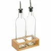 Sæt med 2 glas olivenolieflasker med bambusbund Clearance