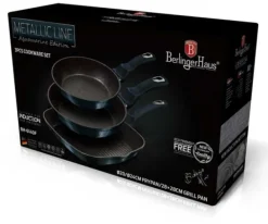 SÆT MED 3 GRANITPANDER 20/24/28CM BERLINGER HAUS BH-6140 AQUAMARINE Discount