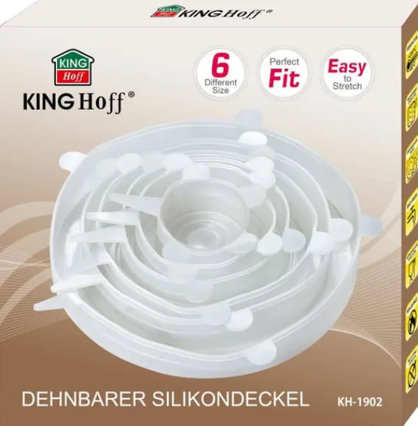 Skålelåg>Sæt med 6 strækbare silikonelåg KINGHOFF KH-1902