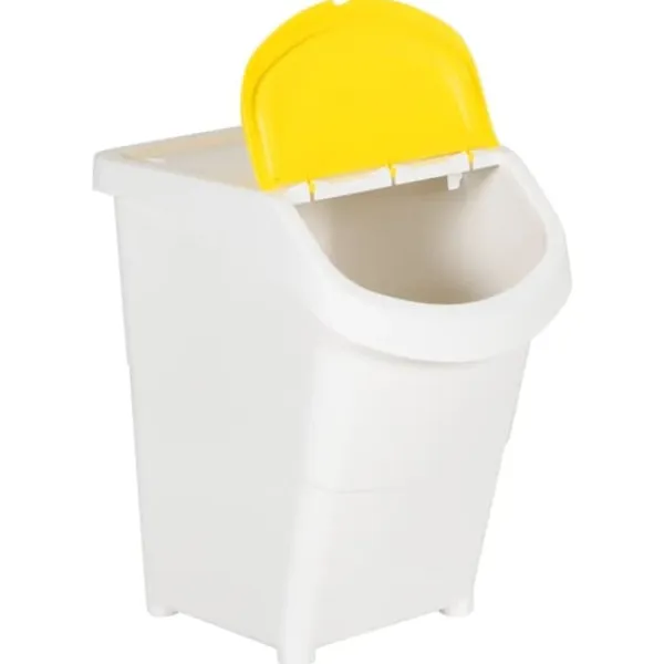 Stabelbare affaldsspande med låg - 3 stk. 120 l | Farve: Hvid | Materiale: PP New