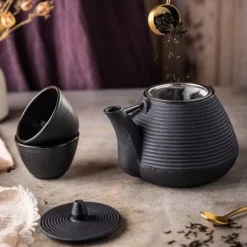 Støbejern tekande 1.0L med støbejerns kopper KINGHOFF KH-1846 Outlet