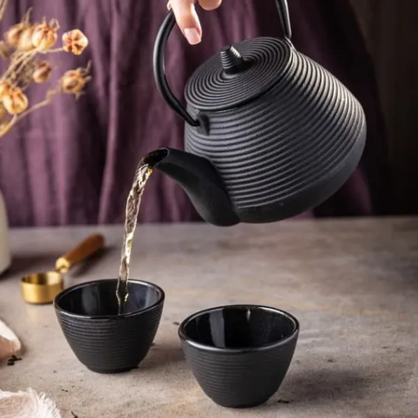 Støbejern tekande 1.0L med støbejerns kopper KINGHOFF KH-1846 Outlet