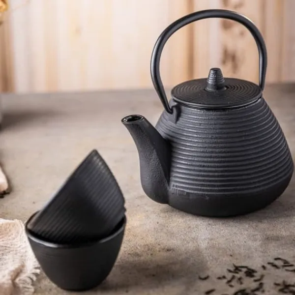 Støbejern tekande 1.0L med støbejerns kopper KINGHOFF KH-1846 Outlet