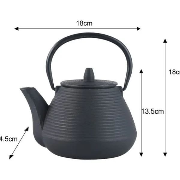 Støbejern tekande 1.0L med støbejerns kopper KINGHOFF KH-1846 Outlet