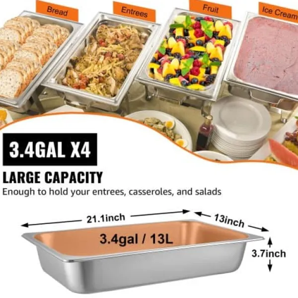 Serveringsfad & Skåle>Steam Table Pan, 4 stk., 53,7x33x9,5 cm, rustfrit stål