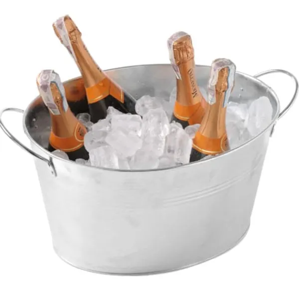 Isspande & Kølere>Stål champagne isbeholder skål 400x330mm