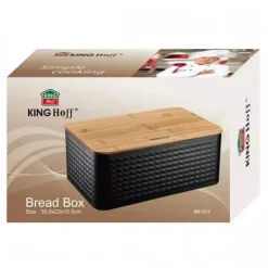 Brødkasser & Brødposer>STÅLBRØDBAGER MED BAMBUSPLADE KINGHOFF KH-1713