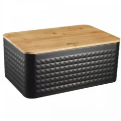 Brødkasser & Brødposer>STÅLBRØDBAGER MED BAMBUSPLADE KINGHOFF KH-1713