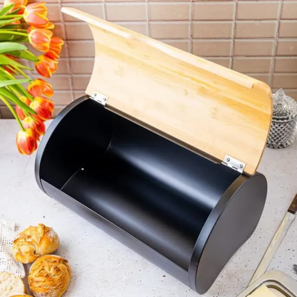 Brødkasser & Brødposer>Stålbrødspand 38cm brødbeholder KLAUSBERG KB-7712