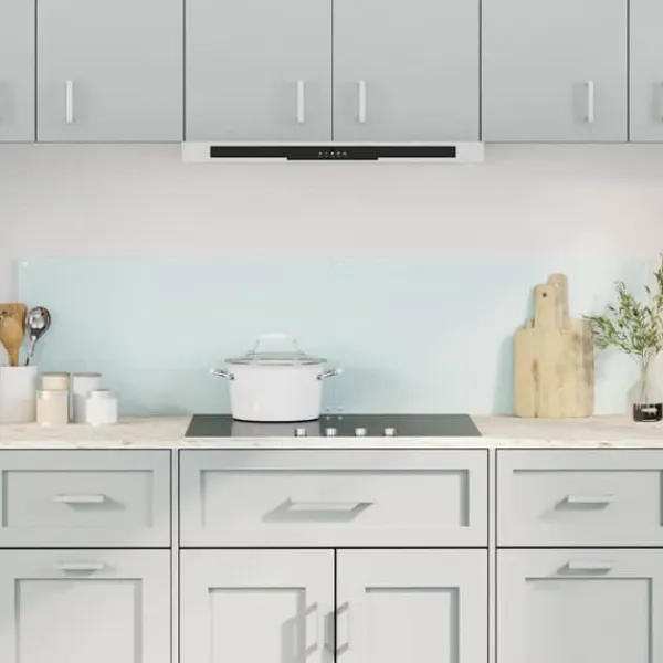 Stænkplader 2 stk. - Hærdet glas til køkken | Størrelse: 80x60 cm | Farve: Hvid Sale