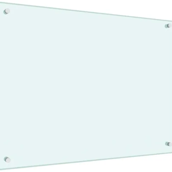 Stænkplader 2 stk. - Hærdet glas til køkken | Størrelse: 80x60 cm | Farve: Hvid Sale