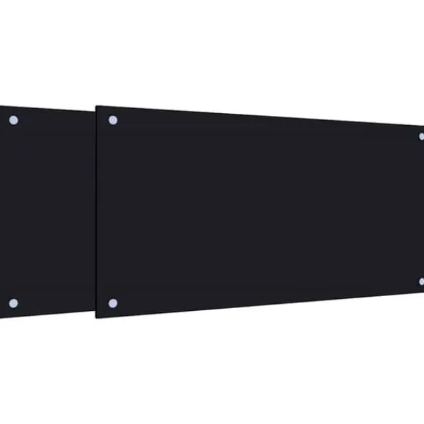 Komfurer>Stænkplader 2 stk. hærdet glas - Stænkbeskyttelse til køkken | Farve: Sort | Størrelse: 80x40 cm