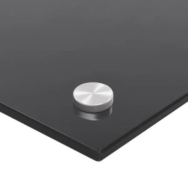 Stænkplader sæt - Hærdet glas 70x50 cm | Farve: Sort | 2 stk.