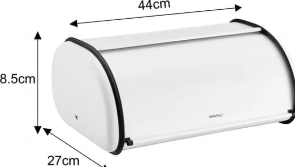 Brødkasser & Brødposer>Stor brødspand i stål 44cm mat hvid KINGHOFF KH-1864