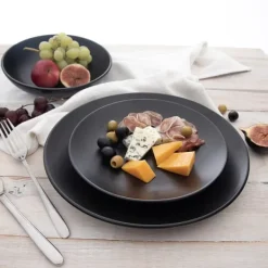 Stor dyb middagstallerken til suppefade Keramik Sort 20,5 cm 800 ml Discount