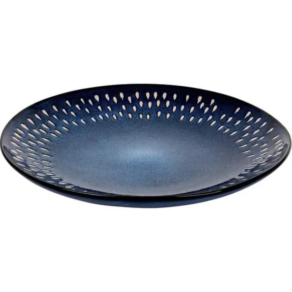 Tallerkener & Bordservicer>Stor flad middagstallerken til middag, keramik, marineblå, 28 cm