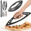 Pizzaskærere>Stor Loop Pizza Cutter - Jern & Silikone Pizza Slicer