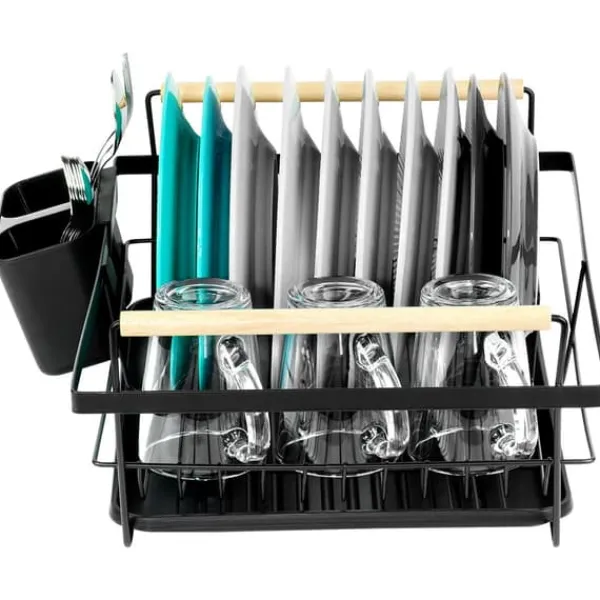 Store stående opvasketallerkener bestik sort metal 45 cm New