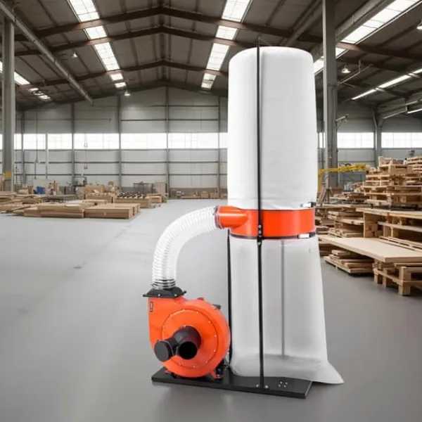 Støvopsamler / spånsuger - Vortex-kegle cyklon - 1100 CFM (1870 m³/t) - 2,5 Mikron - 1,5 HK - 2800 O/min - 132,5 L Opsamlingspose - 159 L Filterpose | CDON