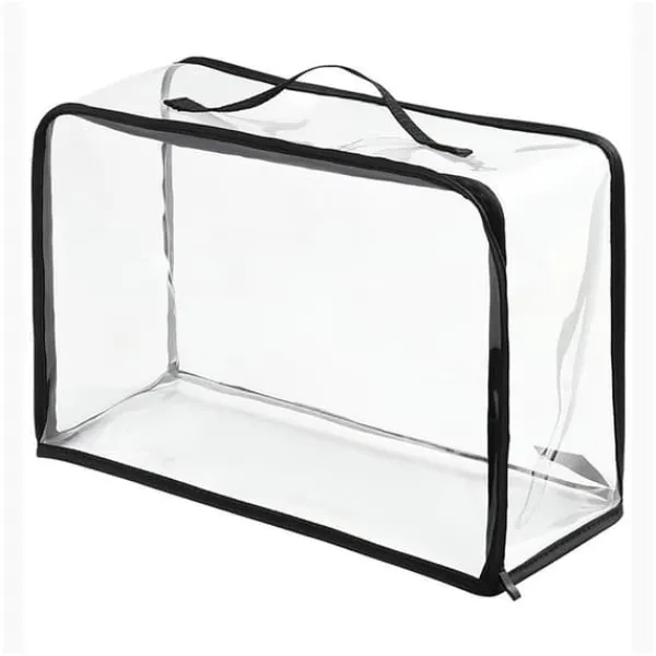 støvpose til håndtasker PVC klar pungbeskytter opbevaringspose med lynlås og håndtag til skab rejse makeup toiletartikler Discount