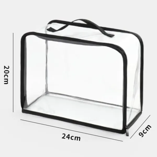 støvpose til håndtasker PVC klar pungbeskytter opbevaringspose med lynlås og håndtag til skab rejse makeup toiletartikler Discount