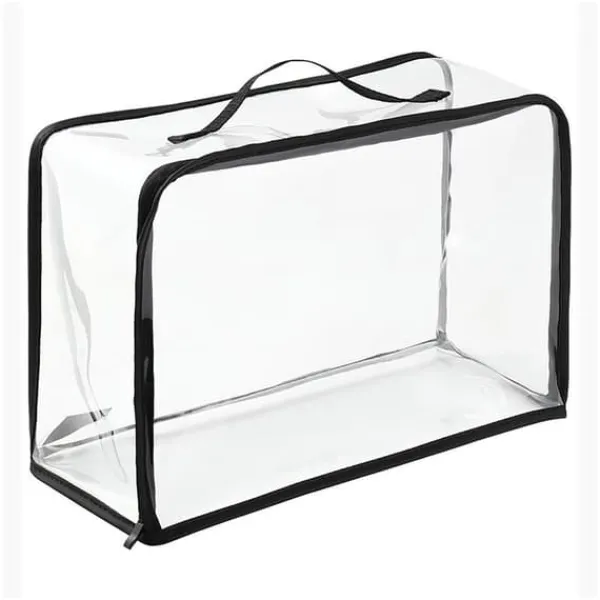 støvpose til håndtasker PVC klar pungbeskytter opbevaringspose med lynlås og håndtag til skab rejse makeup toiletartikler Discount