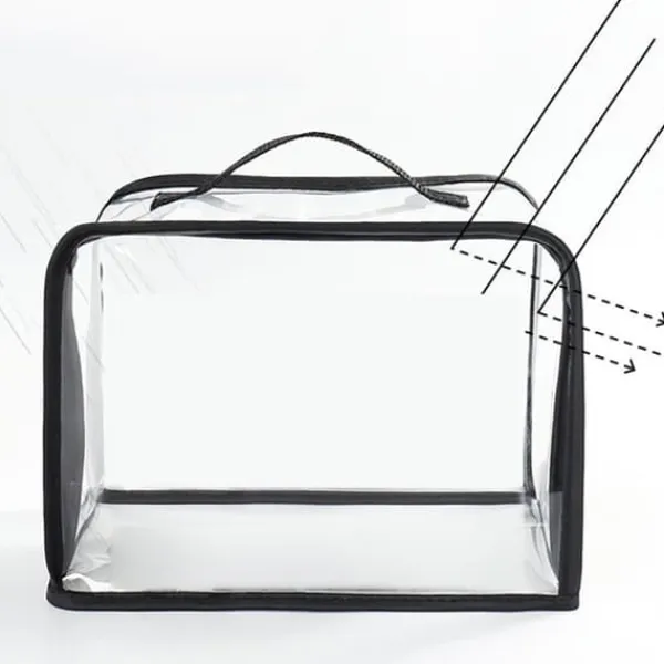 støvpose til håndtasker PVC klar pungbeskytter opbevaringspose med lynlås og håndtag til skab rejse makeup toiletartikler Discount