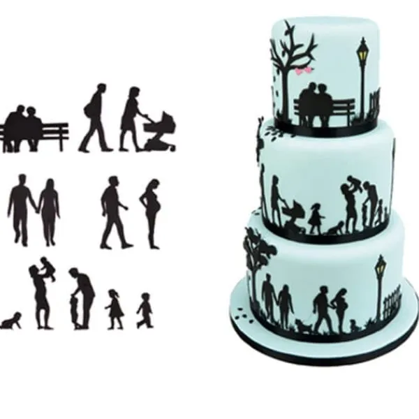 Udstikkere>Sukkerpasta-udstikkere FAMILY SILHOUET RODZINA forme