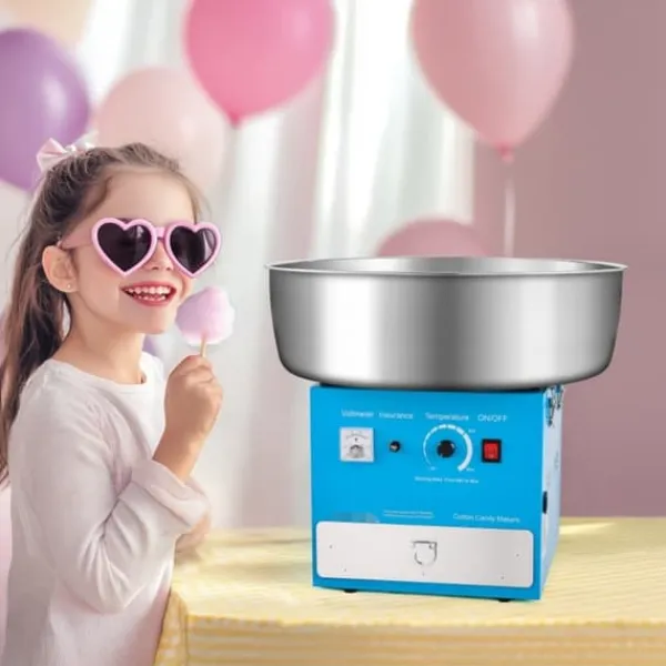 Maskiner Til Candyfloss>Sukkersnorsmaskine, Kommerciel Candyflossmaskine, 1000W, Ideel til Fester, Blå Farve