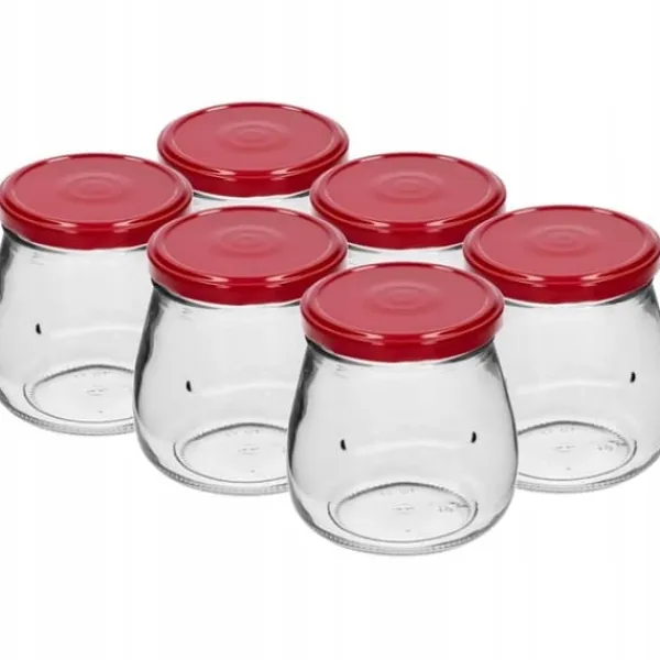 Honningkrukker>Syltetøjsglas med låg 6 stk. 500 ml