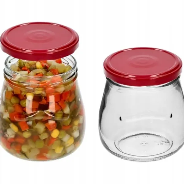 Honningkrukker>Syltetøjsglas med låg 6 stk. 500 ml