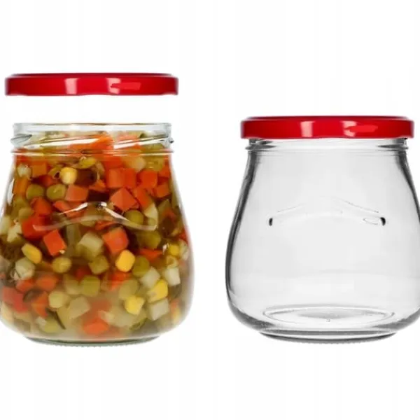 Honningkrukker>Syltetøjsglas med låg 6 stk. 500 ml