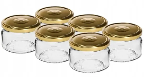 Honningkrukker>Syltetøjsglas med låg 6 stk. 200 ml