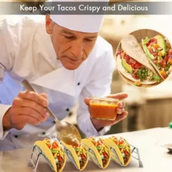 Taco-stativ i rustfrit stål til 4/5 tacos, taco-stativ, tortilla-stativ til bløde og hårde tacos i food truck-stil, egnet til grill og ovn - Tåler op | CDON Online