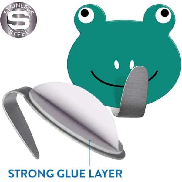 Opbevaringskroge & Hylder>Tatkraft, Frogs - Selvklæbende Knager, 2-pack
