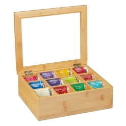Tebryggere>Teaboks, Bambus, 9x28x23 cm, Natur