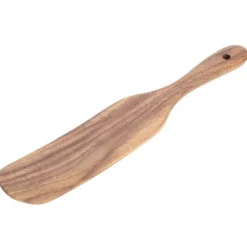 Stegepaletter>Teaktræsspatel, flad form, fødevaregodkendt træmadlavningsspatel til hjemmekøkkenet (29x5,5 cm)