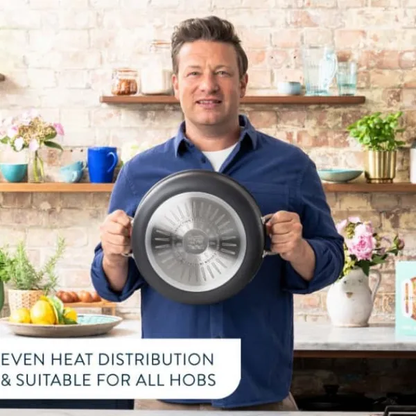 Tefal Gryder, Stegepander Og Kasseroller>Jamie Oliver Cook's Classics HA-gryde med glaslåg 30 cm/5,4 L, sort