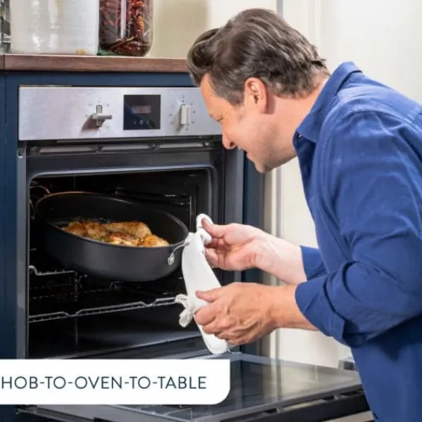 Tefal Gryder, Stegepander Og Kasseroller>Jamie Oliver Cook's Classics HA-gryde med glaslåg 30 cm/5,4 L, sort