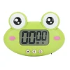 Tegneserie Digital Timer ABS Bærbar Letvægts Nem At Bruge Sød Tegneserie Timer Til Køkkenmadlavning Grøn Frø Clearance