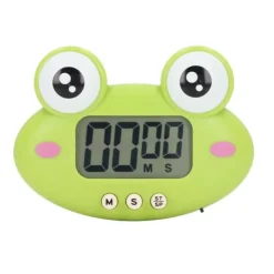 Tegneserie Digital Timer ABS Bærbar Letvægts Nem At Bruge Sød Tegneserie Timer Til Køkkenmadlavning Grøn Frø Clearance