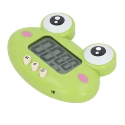 Tegneserie Digital Timer ABS Bærbar Letvægts Nem At Bruge Sød Tegneserie Timer Til Køkkenmadlavning Grøn Frø Clearance