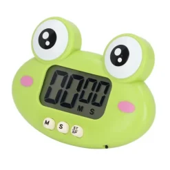 Tegneserie Digital Timer ABS Bærbar Letvægts Nem At Bruge Sød Tegneserie Timer Til Køkkenmadlavning Grøn Frø Clearance