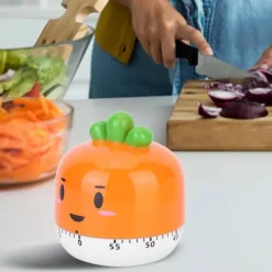 Æggeure>Tegneserie Mekanisk Manuel Køkken Madlavningstimer Alarm Påmindelse Ur Nedtællingsværktøj Orange
