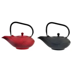 Tekande DKD Home Decor Rød Sort Støbejern (1000 ml) (2 enheder) Best