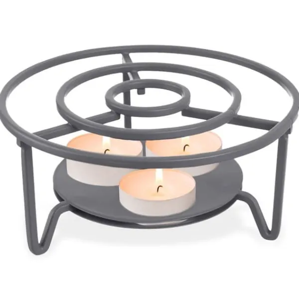 Tekandevarmer, metal, grå, 16,5 cm Discount